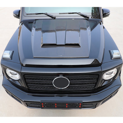 ST Style Carbon Fiber Engine Hood Cover For Mercedes Benz G‑Class W463A Pre‑Facelift (2019–2023)