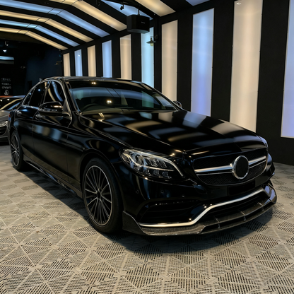 Brabus Style Carbon Fiber Front Lip for Mercedes Benz C‑Class W205 Pre‑Facelift (2014–2018)