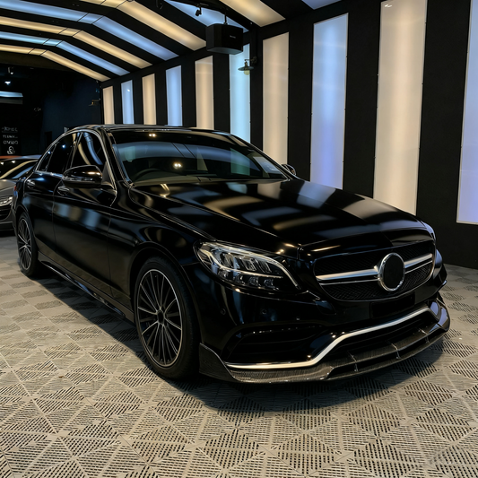 Brabus Style Carbon Fiber Front Lip for Mercedes Benz C‑Class W205 Pre‑Facelift (2014–2018)