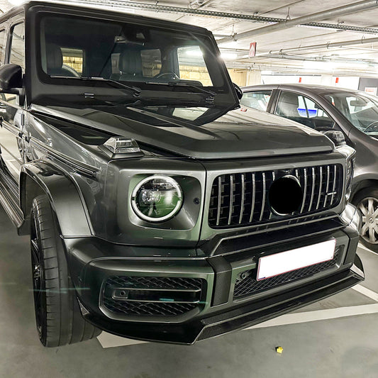 K Style Carbon Fiber Front Lip For Mercedes Benz G‑Class W463A Pre‑Facelift (2019–2023)