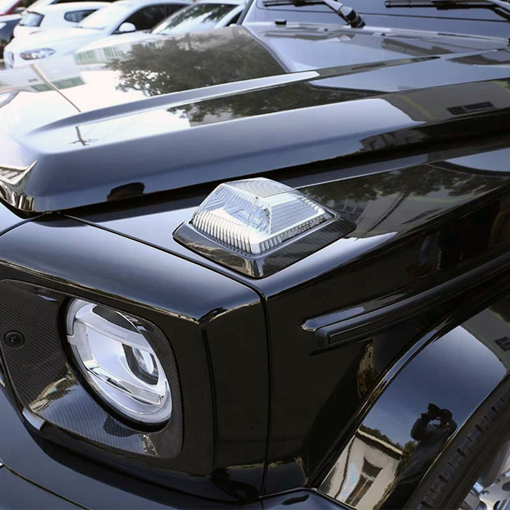 ST Style Carbon Fiber Turn Signal Light Cover For Mercedes Benz G‑Class W463A Pre‑Facelift (2019–2023)