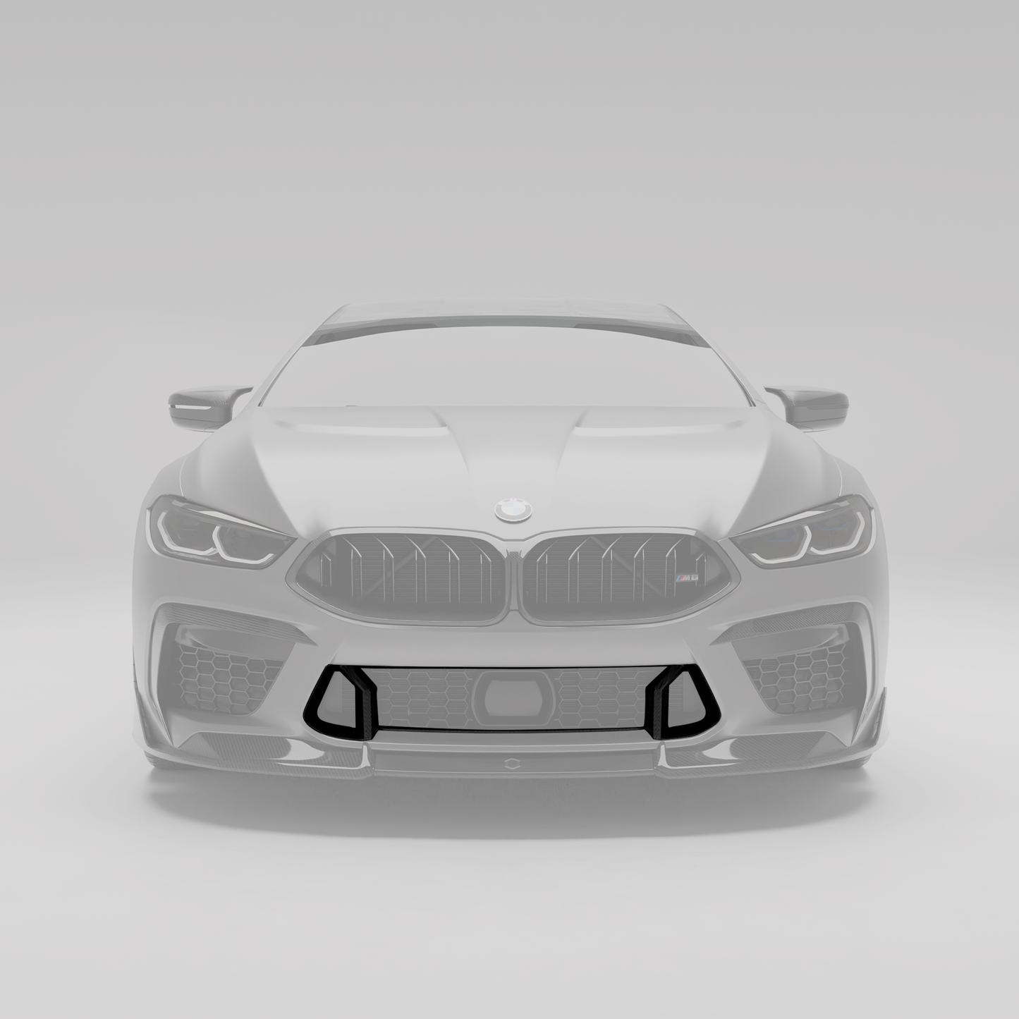 BMW M8 F93 carbon fiber intake trim angled weave detail