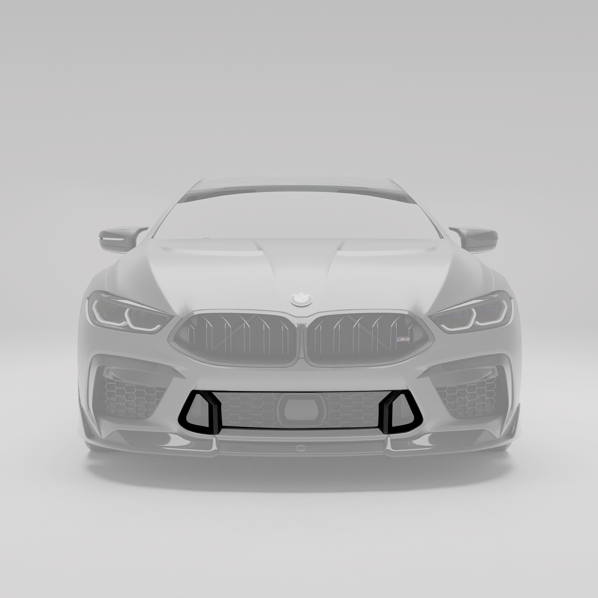 BMW M8 F93 carbon fiber intake trim angled weave detail