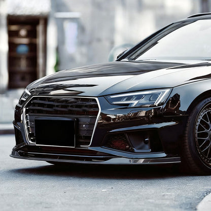 ST Style Carbon Fiber Front Lip For Audi A4/S4 B9 Pre-LCl (2016-2019)