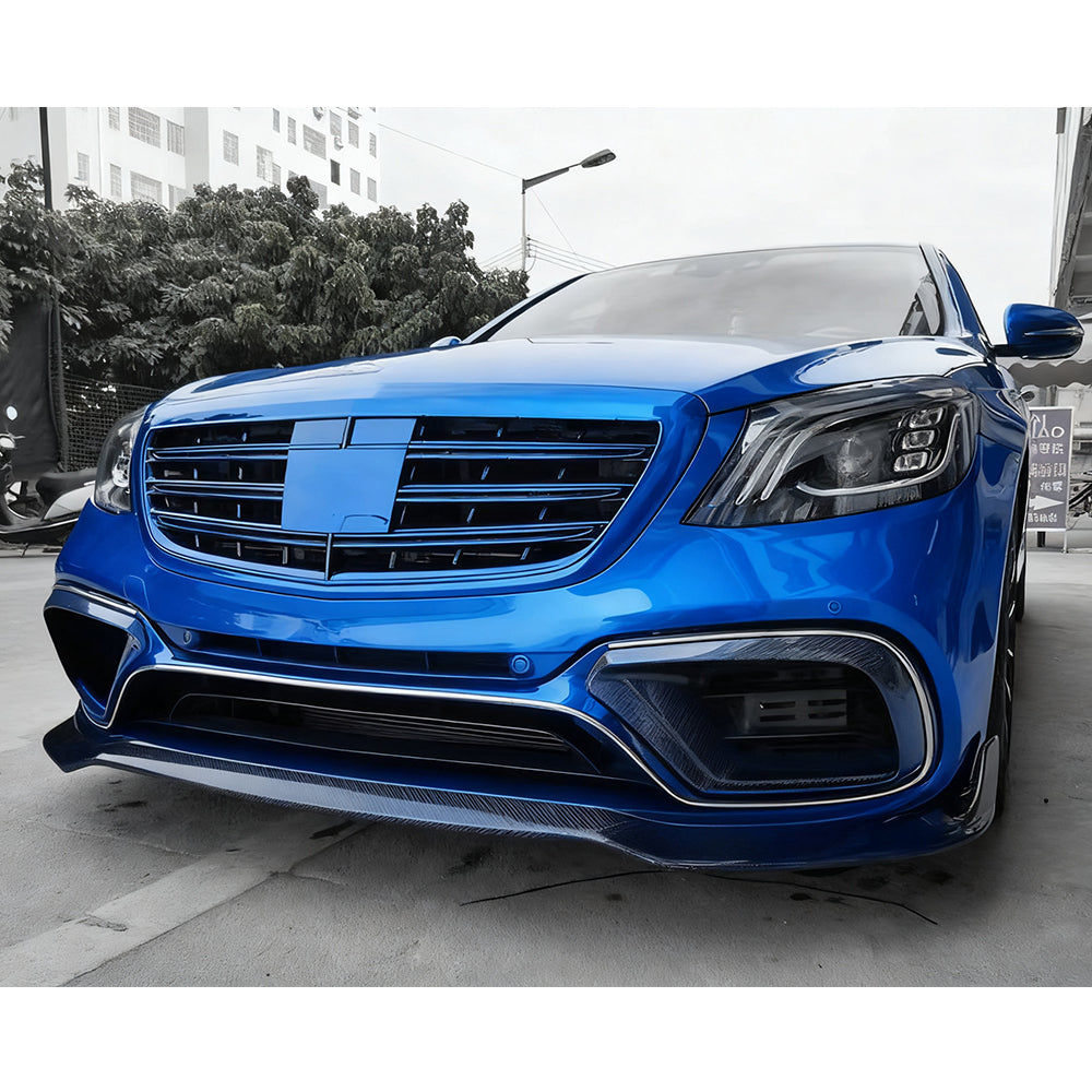 Brabus Style Carbon Fiber Front Lip for Mercedes Benz S‑Class W222 Facelift (2018–2020)