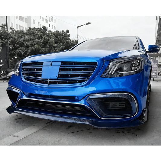 Brabus Style Carbon Fiber Front Lip for Mercedes Benz S‑Class W222 Facelift (2018–2020)