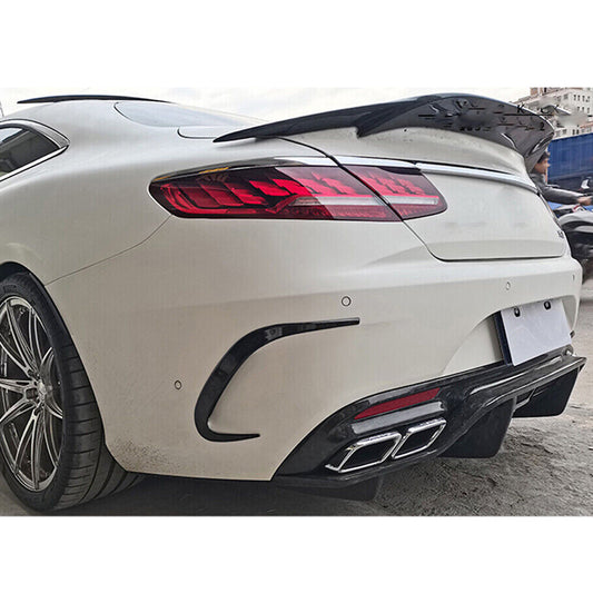 ST Style Carbon Fiber Rear Splitters For Mercedes Benz S-Class C217 Pre-Facelift 2014-2017
