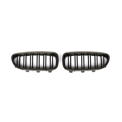 ST Style Carbon Fiber Dual Slat Front Grille for BMW 5 Series F10/F11 (2010–2017)