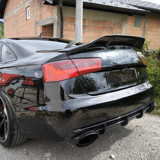 R Style Carbon Fiber Trunk Spoiler for Audi A6 / S6 C7 Pre‑LCI，A6 / S6 C7.5 LCI (2011–2018)