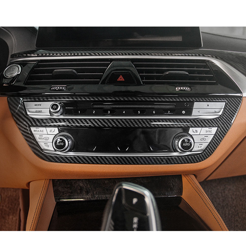 ST Style Carbon Fiber Center Console AC/CD Trims For BMW 5 Series G30 G31,  F90 M5 Pre-LCI (2017-2020)
