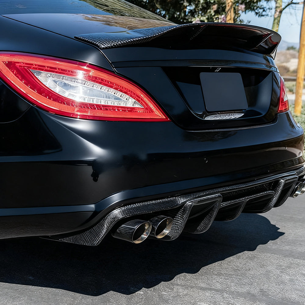 R Style Carbon Fiber Trunk Spoiler For Mercedes Benz CLS C218 Pre‑Facelift, Facelift (2011–2017)