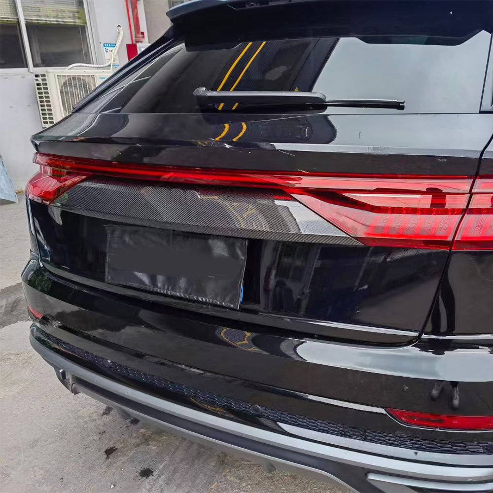 Carbon Fiber  Rear door trunk lid cover trim for Audi Q8 Pre-LCI(2019-2023)
