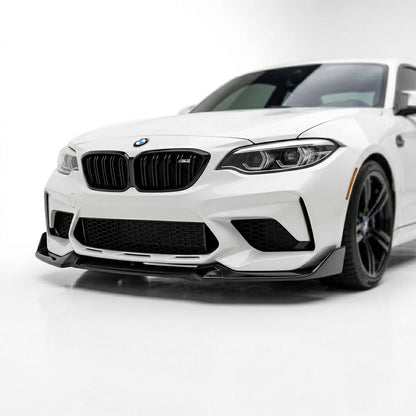 Gloss Black 3-Piece Front Lip for BMW M2 F87 (2016-2021)