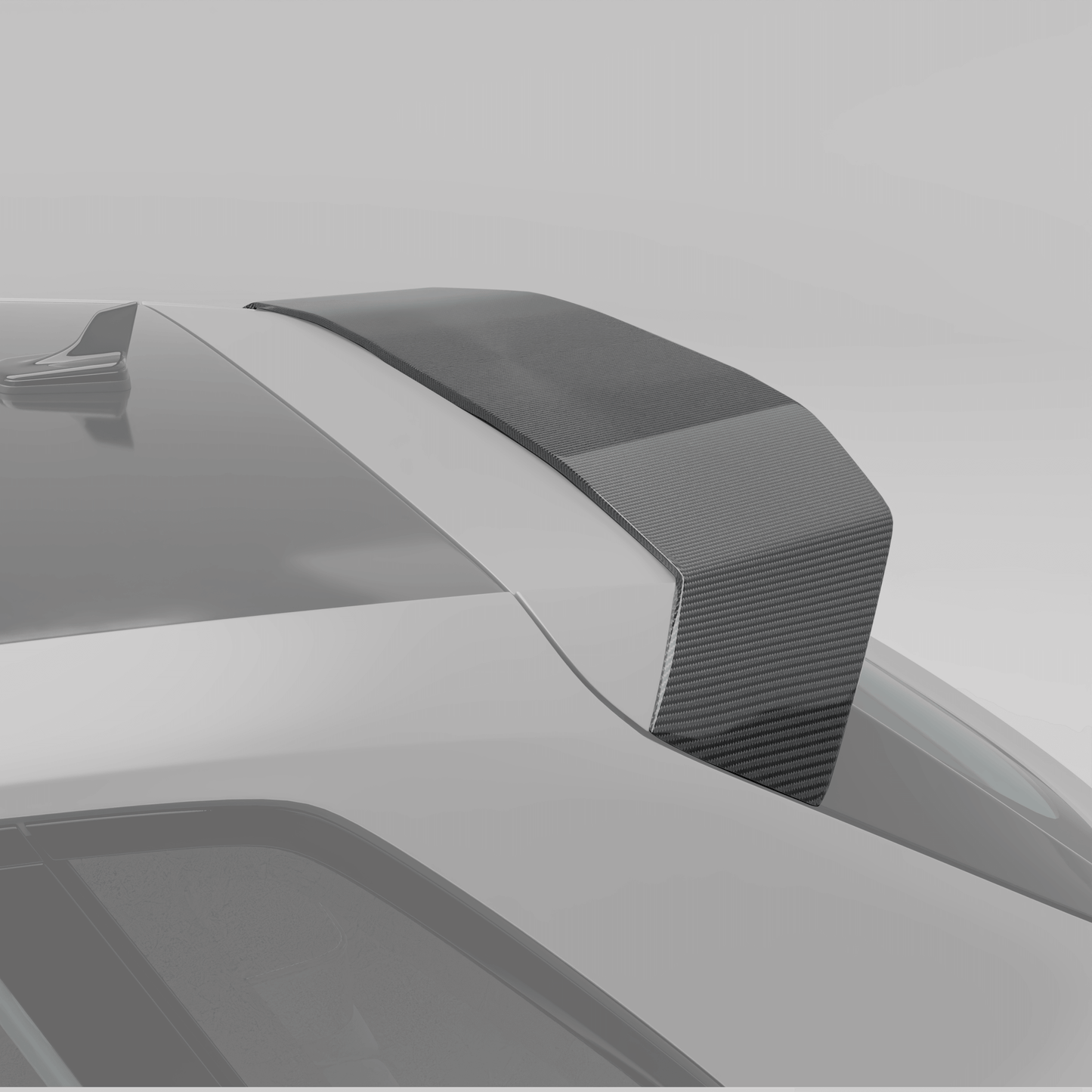 Audi RS3 8Y carbon fiber roof spoiler, angled weave detail