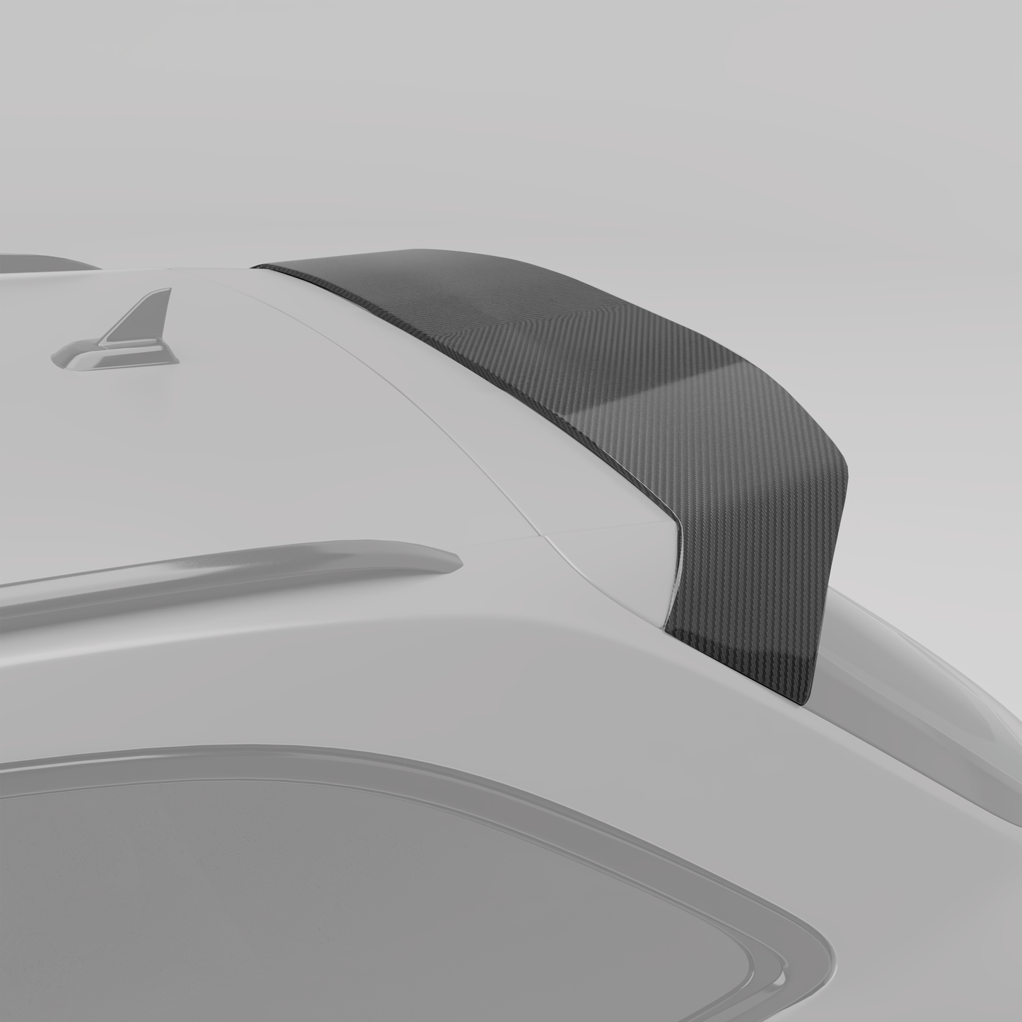 Carbon fiber roof spoiler weave detail for Audi RS4 B9.5
