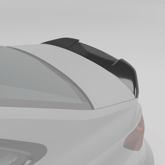 RS3 8Y carbon trunk spoiler lip profile detail
