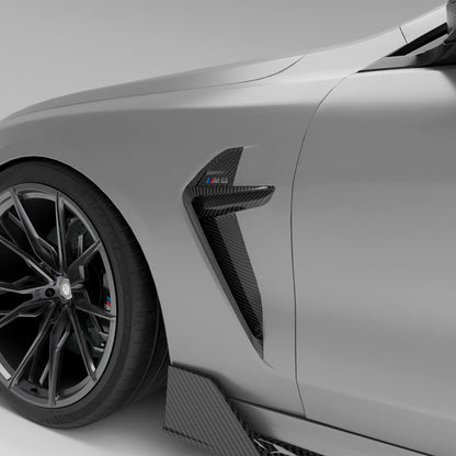 Carbon fiber side fender trim surface pattern detail