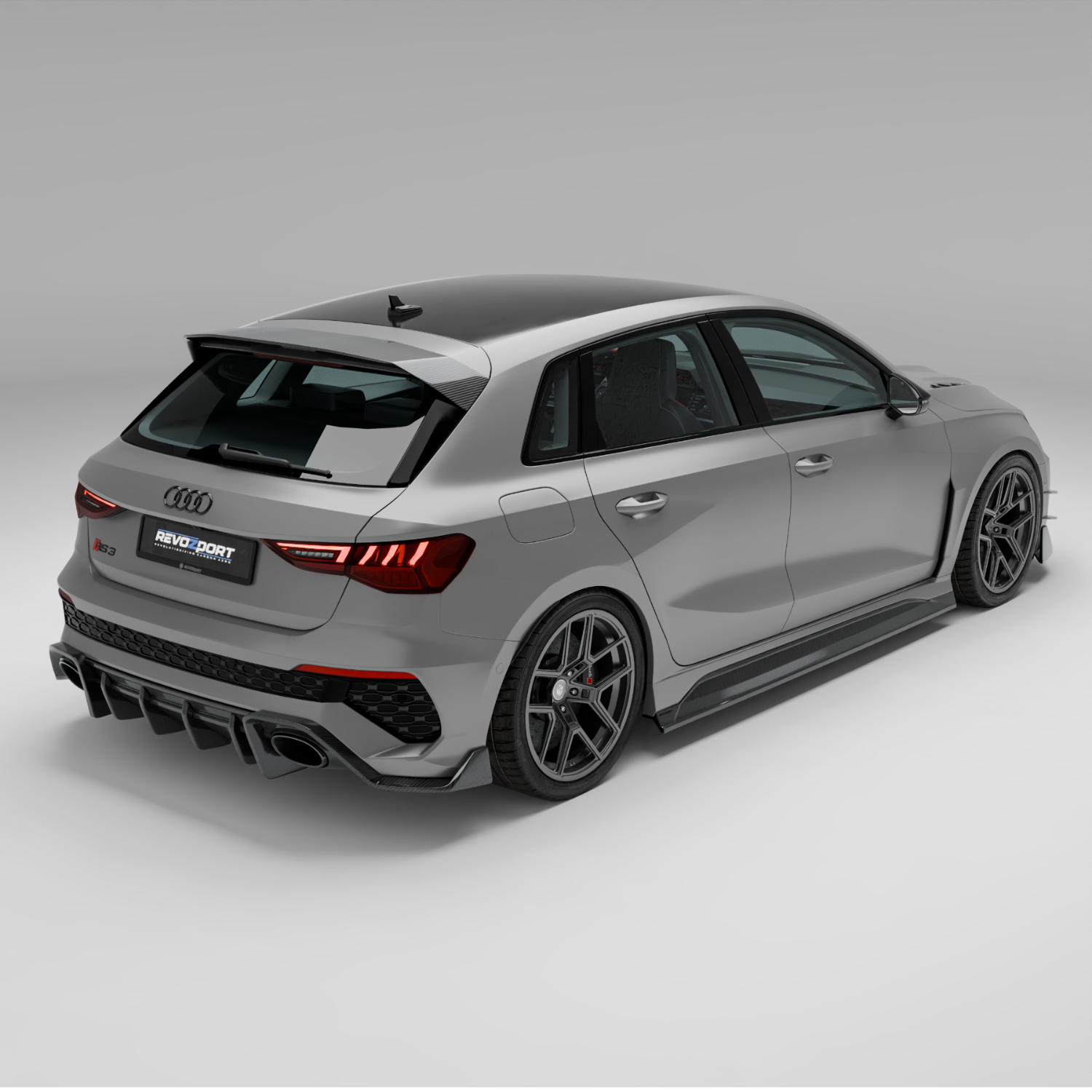 Audi RS3 8Y carbon fiber roof spoiler, full part overview