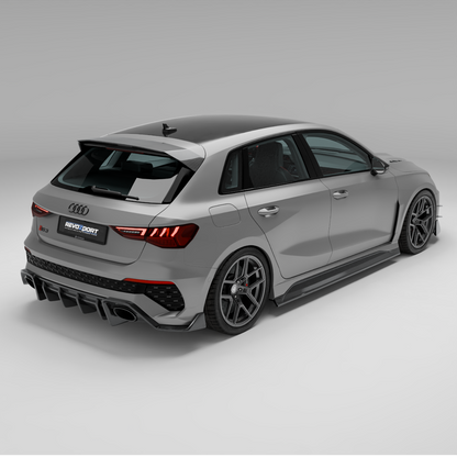 Audi RS3 8Y carbon fiber roof spoiler, full part overview