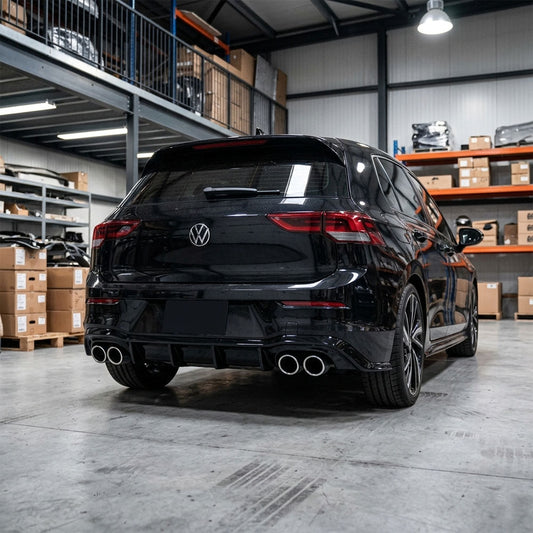 MAX Style Gloss Black Rear Diffuser for Volkswagen Golf MK8 GTI(Double Double Out) (2020-present)