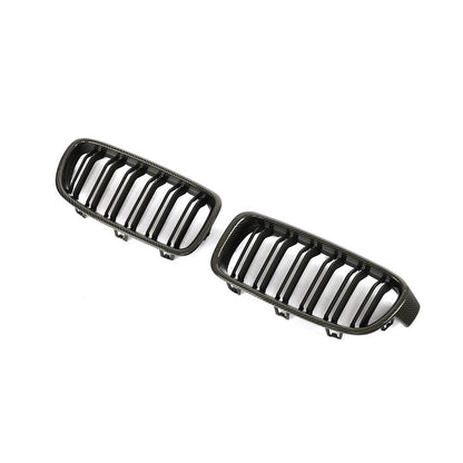 M3 Style Matte black Dual Slat Carbon Fiber Front Grille for BMW 3 Series F30（2012-2019）