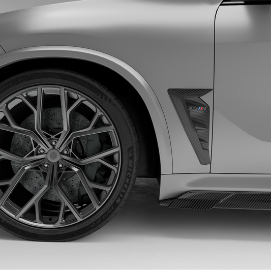 BMW X5M F95 Pre-LCI carbon fiber side fender vent, rendered side view