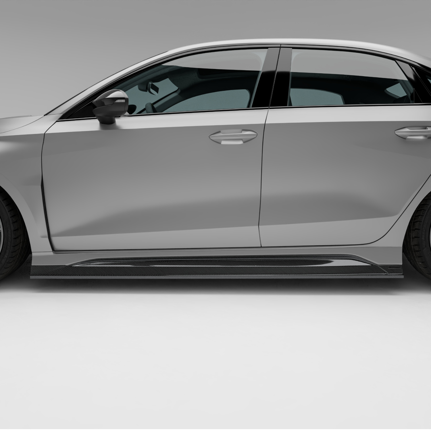 RS3 8Y carbon fiber side skirt studio detail shot