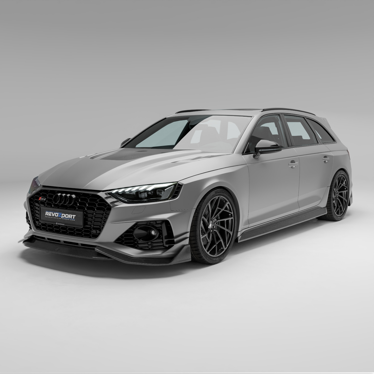 Audi RS4 B9.5 carbon fiber side skirt weave texture closeup