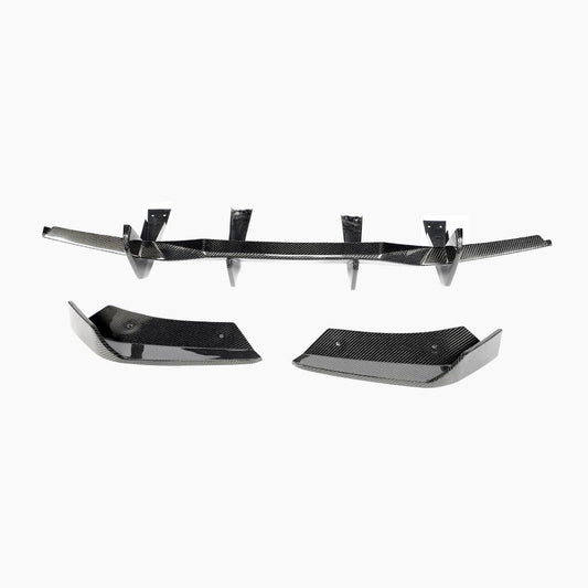ST Style Carbon Fiber Rear Bumper Diffuser With Splitters for Chevrolet Corvette C8 Stingray Coupe Convertible (2020-2023)