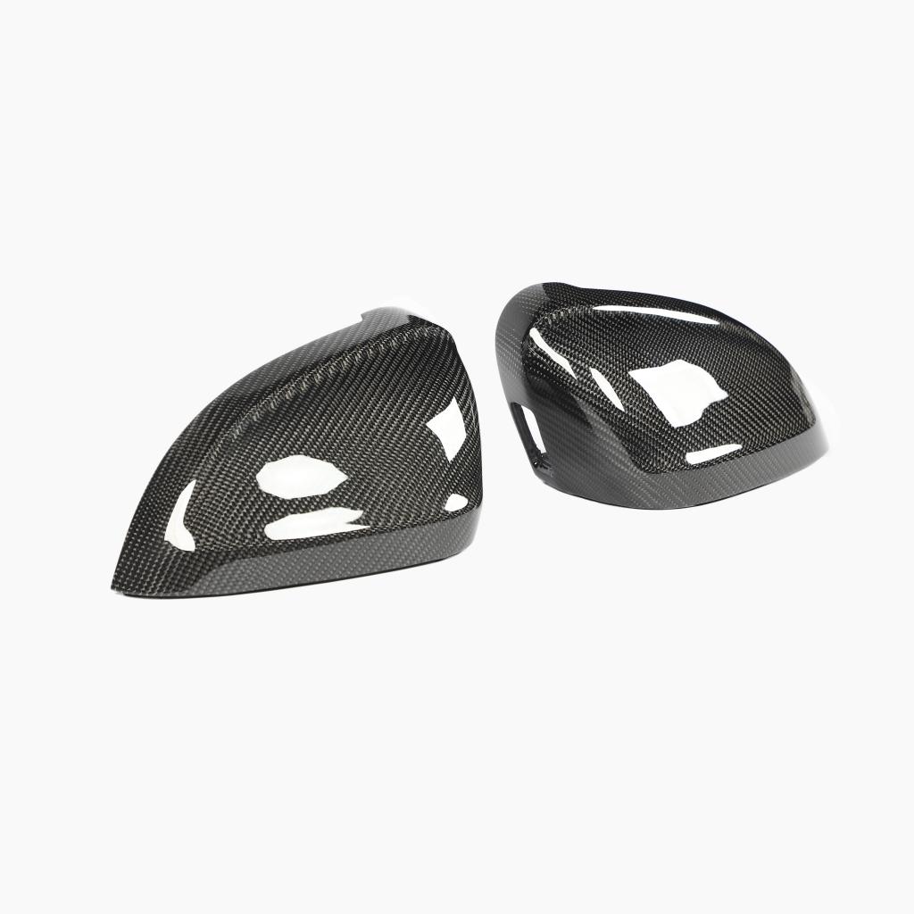 Carbon Fiber REPLACEMENT Mirror Caps For Audi A5 / S5 B9 Pre-LCI, A4 / S4 B9 Pre-LCI (2017–2019) (With Lane Assist)