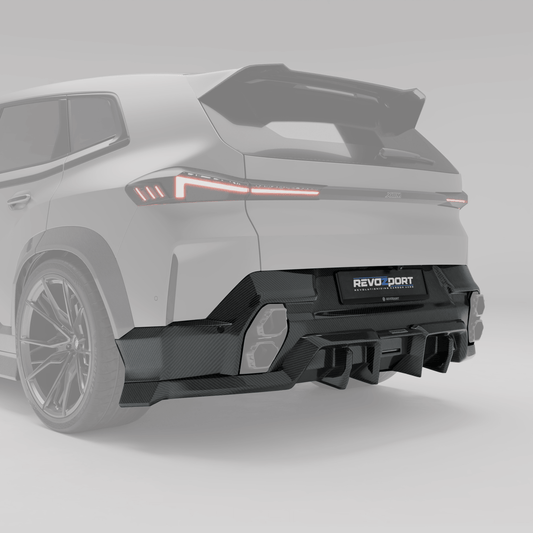 BMW XM G09 carbon fiber rear diffuser design render angle