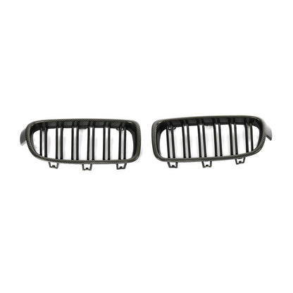 M3 Style Matte black Dual Slat Carbon Fiber Front Grille for BMW 3 Series F30（2012-2019）