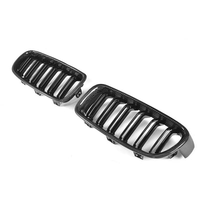 M3 Style Gloss Black Dual Slat Carbon Fiber Front Grille for BMW 3 Series F30（2012-2019）