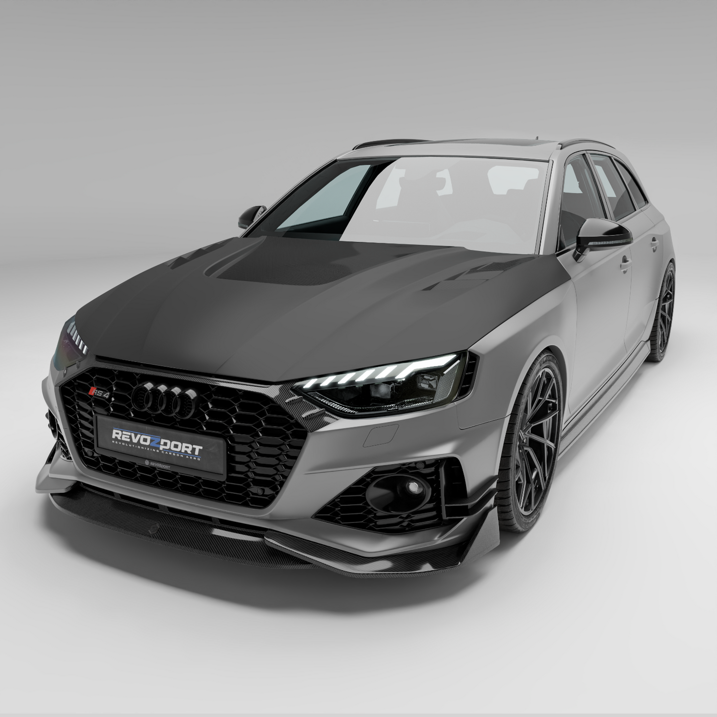 Audi RS4 B9.5 carbon fiber hood weave texture closeup