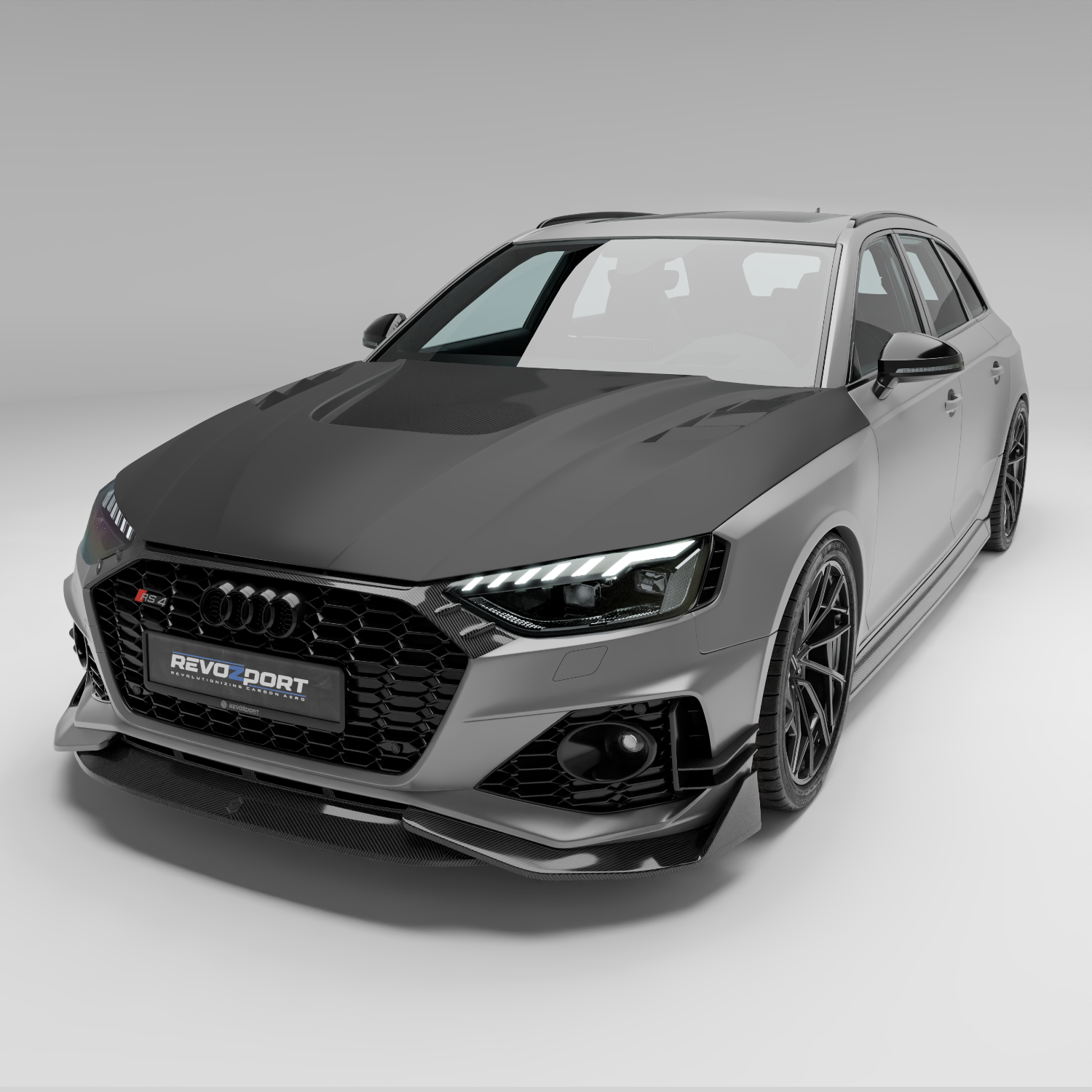 Audi RS4 B9.5 carbon fiber hood weave texture closeup