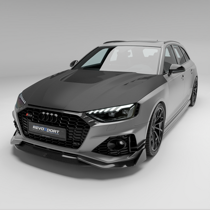 Audi RS4 B9.5 carbon fiber hood weave texture closeup