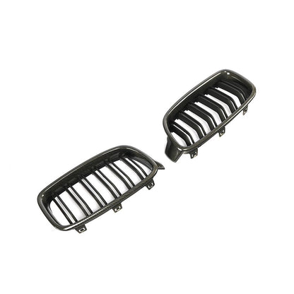 M3 Style Matte black Dual Slat Carbon Fiber Front Grille for BMW 3 Series F30（2012-2019）