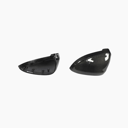 Carbon Fiber REPLACEMENT Mirror Caps For Audi A5 / S5 B9 Pre-LCI, A4 / S4 B9 Pre-LCI (2017–2019) (With Lane Assist)