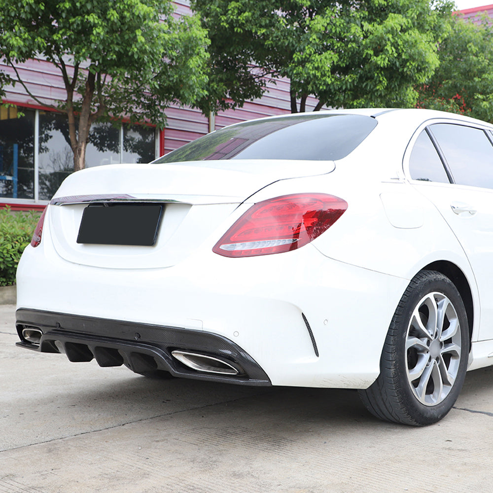 FD Style Carbon Fiber Rear Diffuser for Mercedes Benz C Class W205 C43 AMG Pre-Facelift (2014-2018)