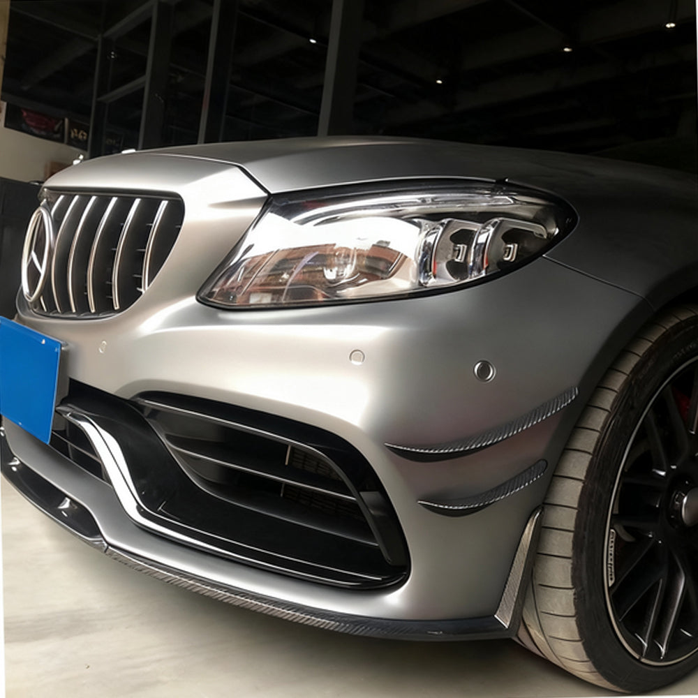 ST Style Carbon fiber Front Canards for Mercedes Benz C63 AMG W205 Pre‑Facelift Coupe (2015-2018)