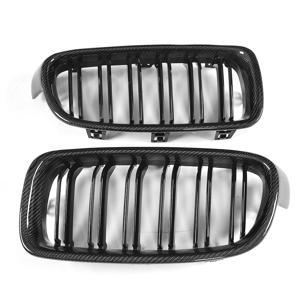 M3 Style Gloss Black Dual Slat Carbon Fiber Front Grille for BMW 3 Series F30（2012-2019）