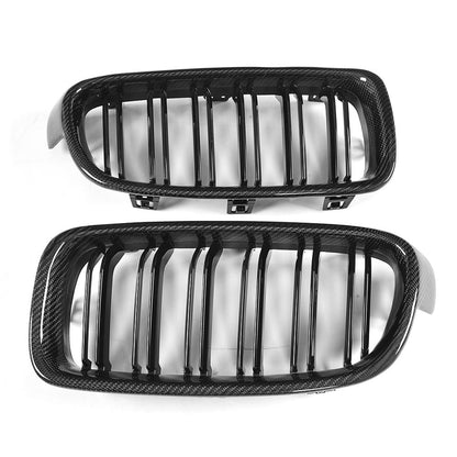 M3 Style Gloss Black Dual Slat Carbon Fiber Front Grille for BMW 3 Series F30（2012-2019）
