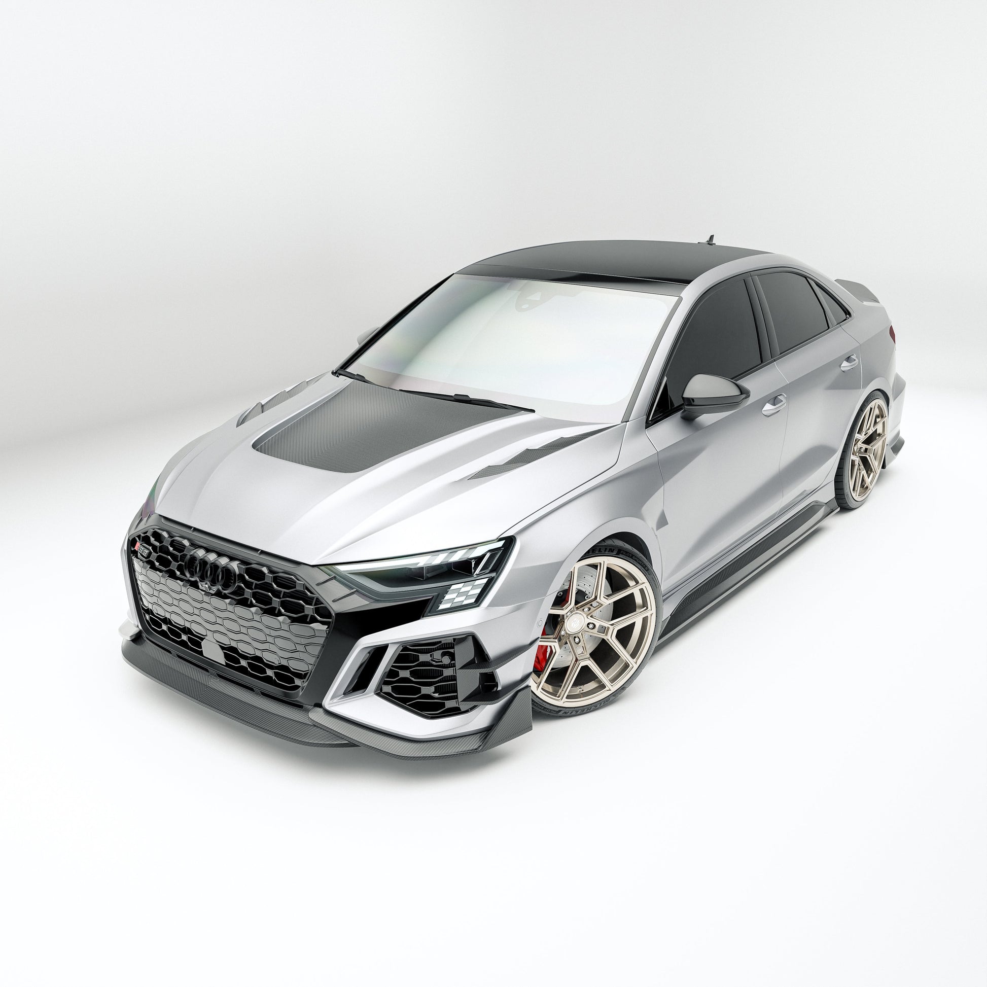 Audi RS3 8Y Limousine carbon hood underside structure view