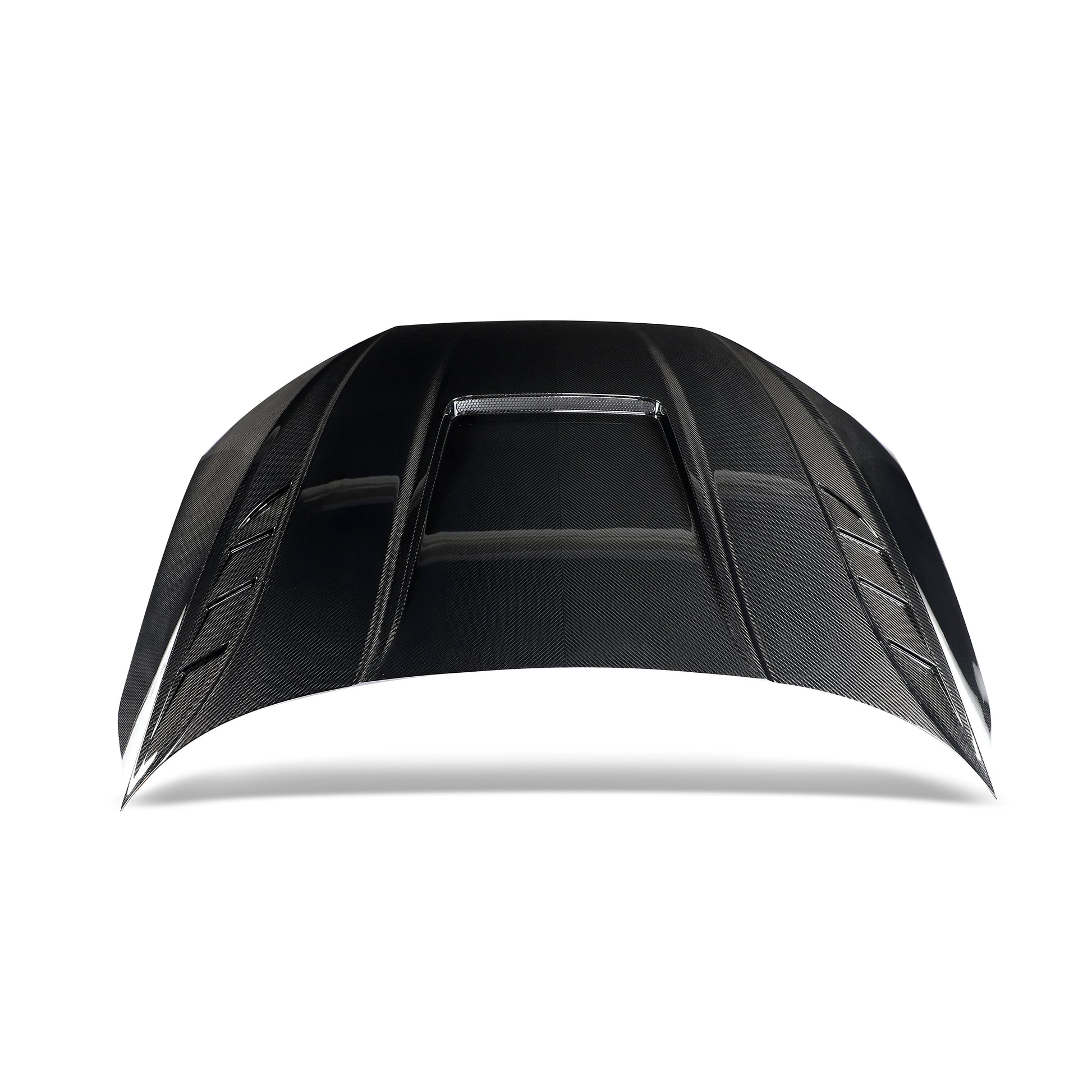 RS3 8Y carbon fiber bonnet top angled view