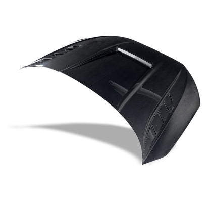 Audi RS3 8Y sedan carbon hood front three quarter shot