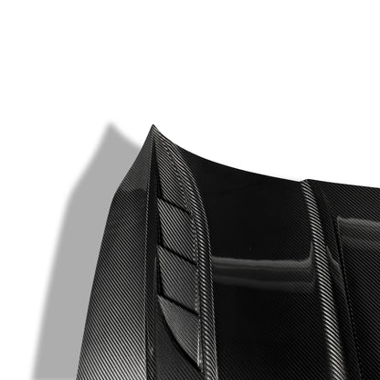 Audi RS3 8Y carbon fiber hood vent area close up