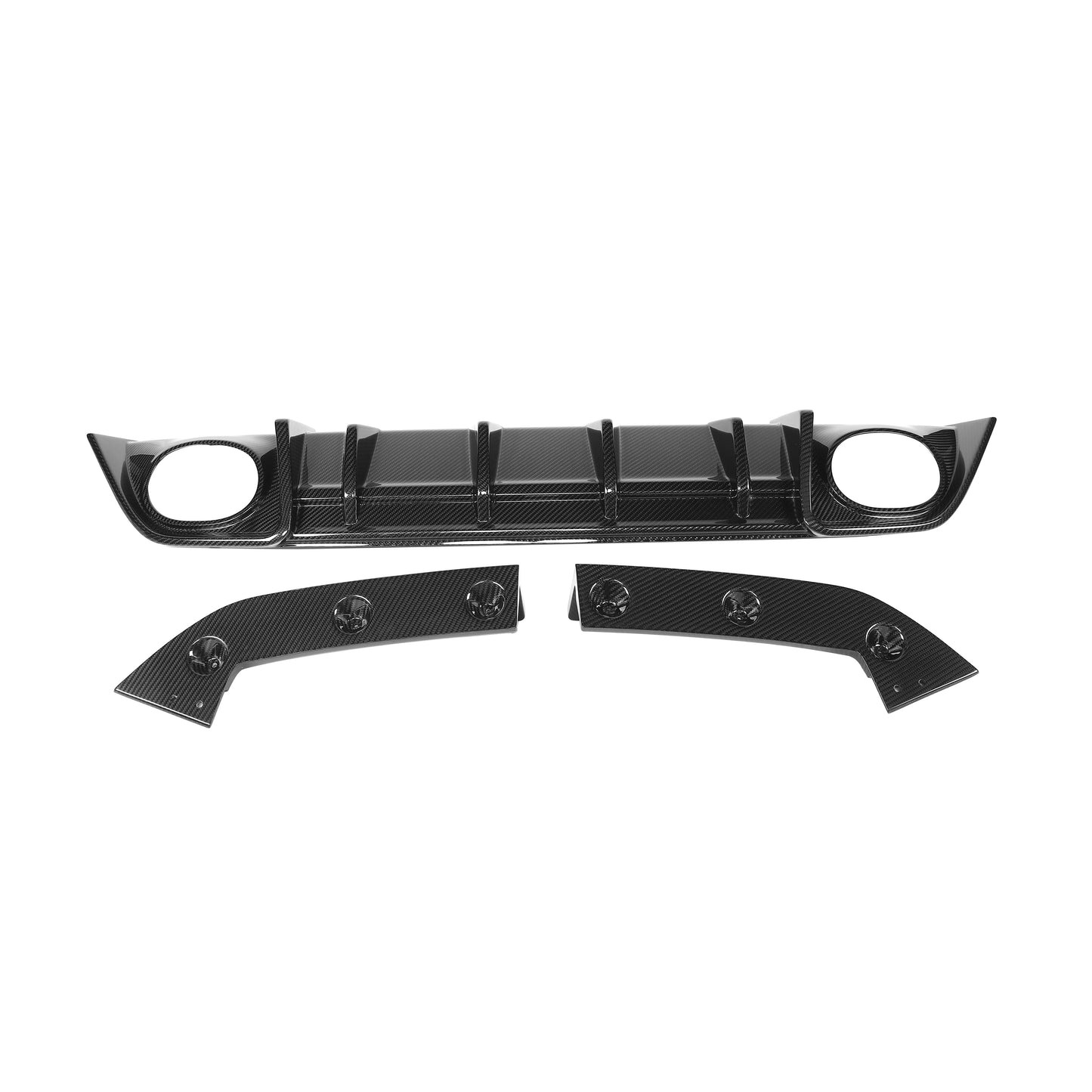 RS3 8Y diffuser side section carbon detail view