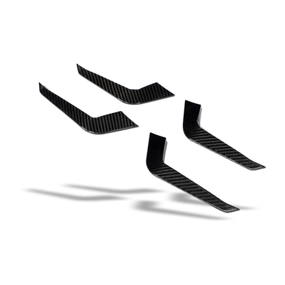 Audi RS4 B9.5 carbon fiber canard mounted front three-quarter