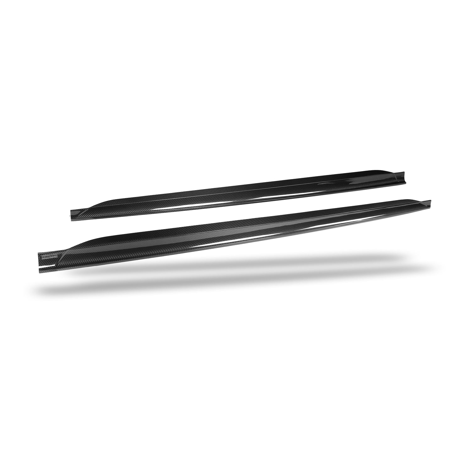 Audi RS4 B9.5 carbon fiber side skirt fitted rocker view