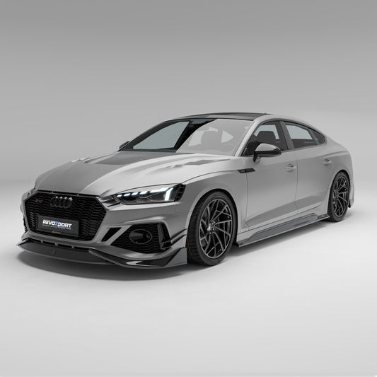 Audi RS5 B9.5 Sportback carbon fiber body kit, front three-quarter view